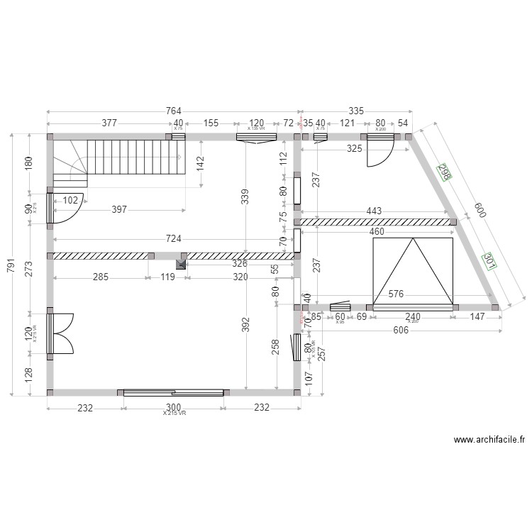 BOULBES FONDATIONS. Plan de 4 pièces et 74 m2