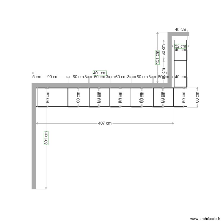 implantation cuisine coté fours. Plan de 0 pièce et 0 m2