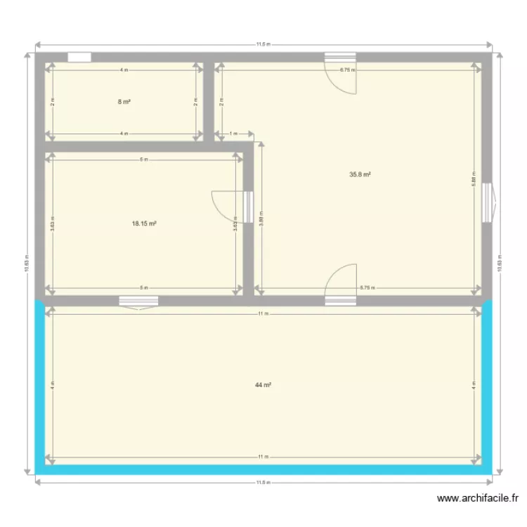 plan 2D cabane. Plan de 