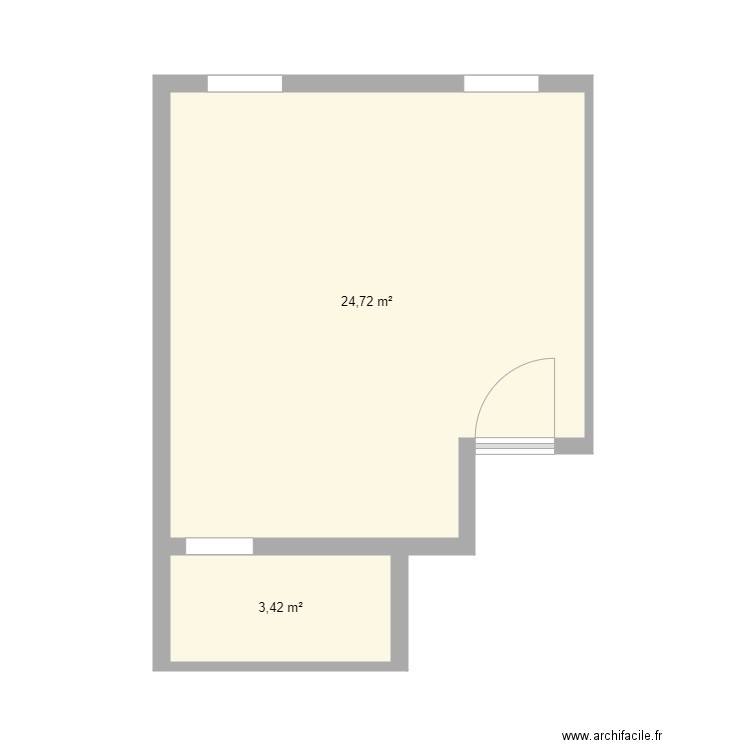 MATRAND. Plan de 2 pièces et 28 m2