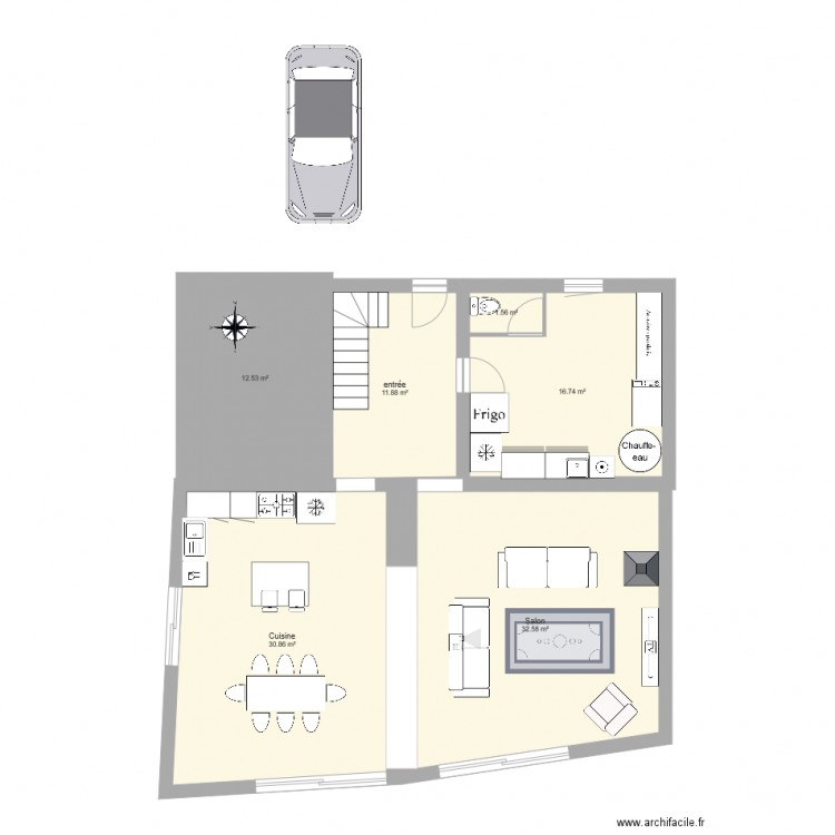 masse rdc. Plan de 0 pièce et 0 m2