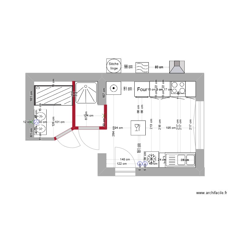 Plan 2em sdb et cuisine. Plan de 0 pièce et 0 m2