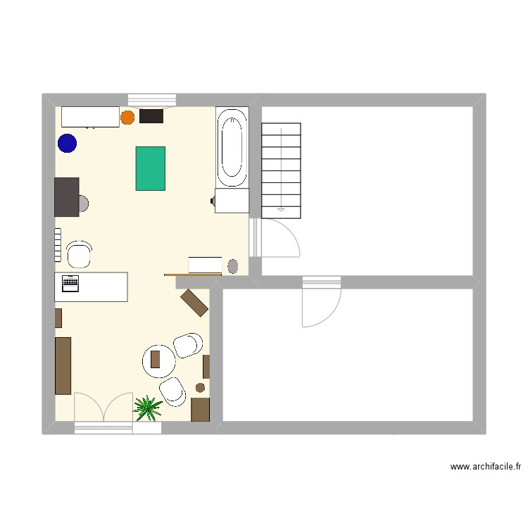 salon de toilettage. Plan de 1 pièce et 23 m2