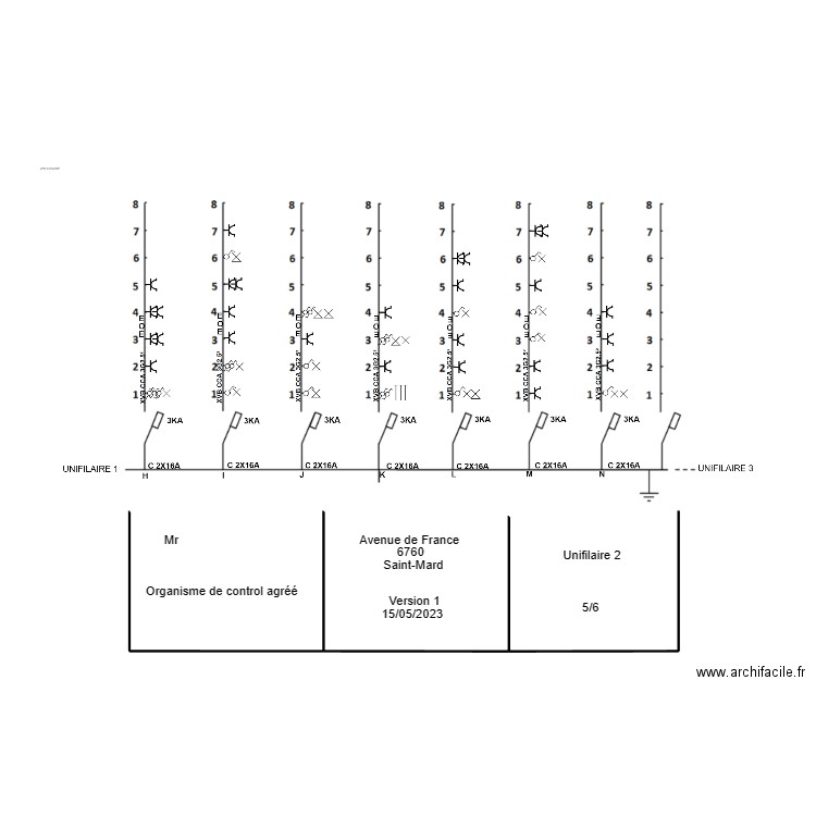 unifilaire 2. Plan de 0 pièce et 0 m2