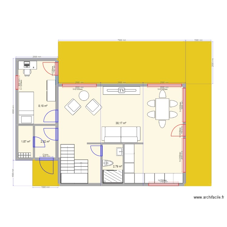 105 2 Новье. Plan de 0 pièce et 0 m2