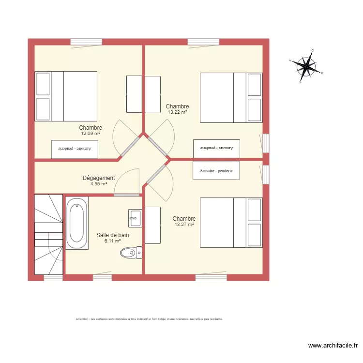 BI 1358 GOETZ Etage non c&ocirc;t&eacute;. Plan de 