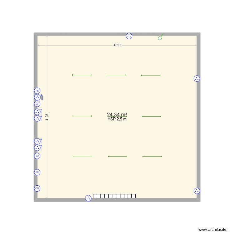 plan elec. Plan de 1 pièce et 24 m2