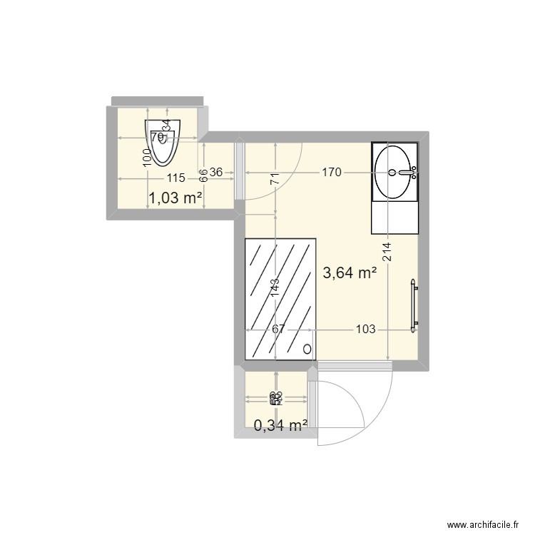 DUHAMEL. Plan de 3 pièces et 5 m2