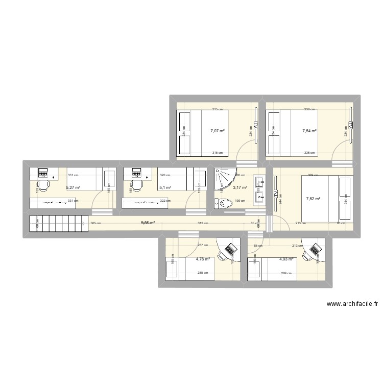 deuxieme etage de la maison espagnole. Plan de 0 pièce et 0 m2
