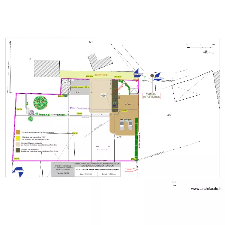 Plan Masse PROJETTE avec Elec.v2 Garage-Cave. Plan de Plan Masse PROJETTE avec Elec.v2 Garage-Cave. Plan de