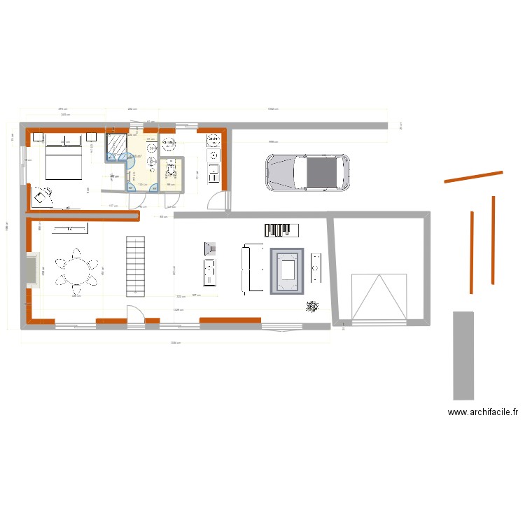 Le Bas Saulbesnon RDC FEV 2023. Plan de 2 pièces et 6 m2