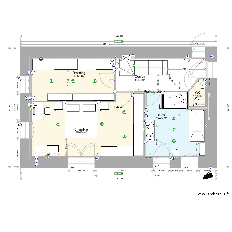 ANAIS BAT1 RDC ELEC 14 01 2023 v1. Plan de 6 pièces et 107 m2