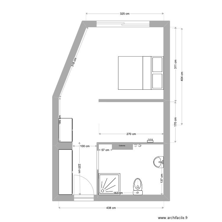 Plan STUDIO SUKSODI. Plan de 2 pièces et 28 m2