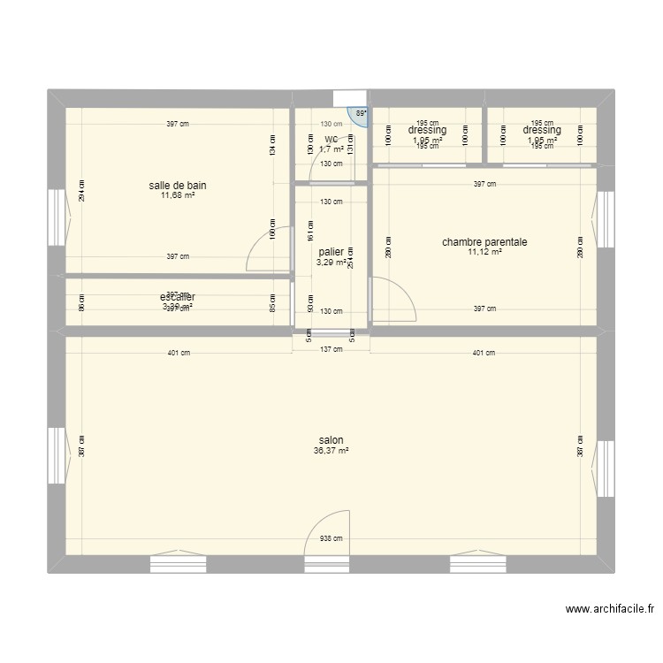 maison du bonheur. Plan de 8 pièces et 71 m2