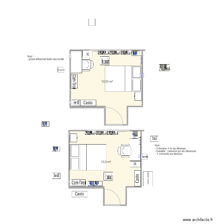 chambre. Plan de 0 pièce et 0 m2