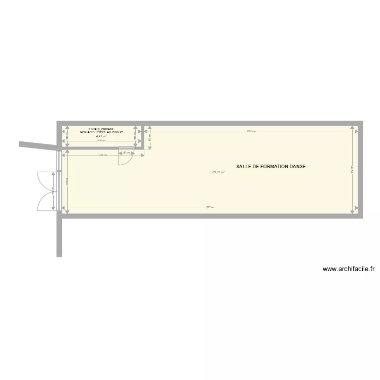 Salle de danse Serignan II. Plan de 