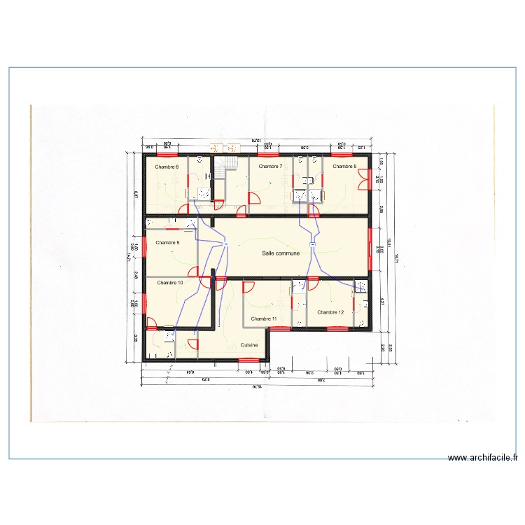 COLOC S/SOL ECL. Plan de 15 pièces et 482 m2