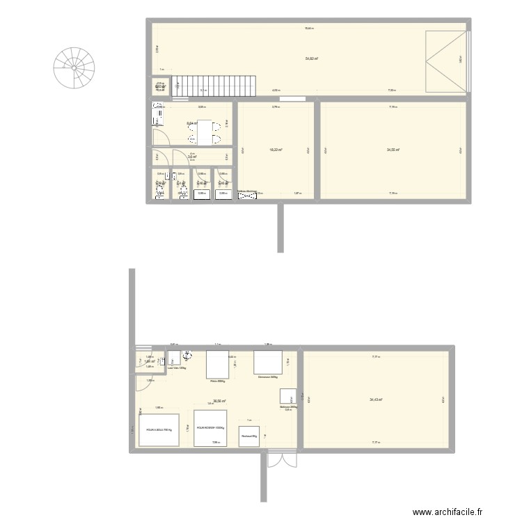 TBS 3. Plan de 13 pièces et 199 m2