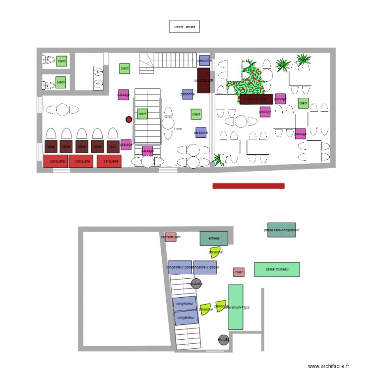 plan de coupe surface et acces 1er étage. Plan de 0 pièce et 0 m2