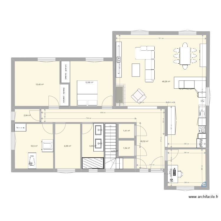 Montrabe plan NEW. Plan de 11 pièces et 134 m2