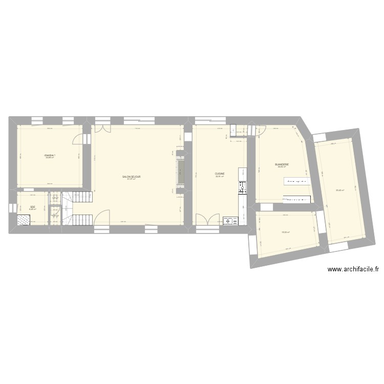 PASTOR RDC . Plan de 9 pièces et 191 m2