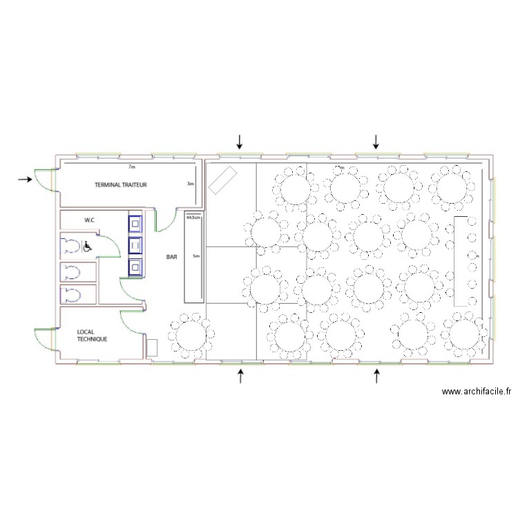 Plan de table droit. Plan de 0 pièce et 0 m2