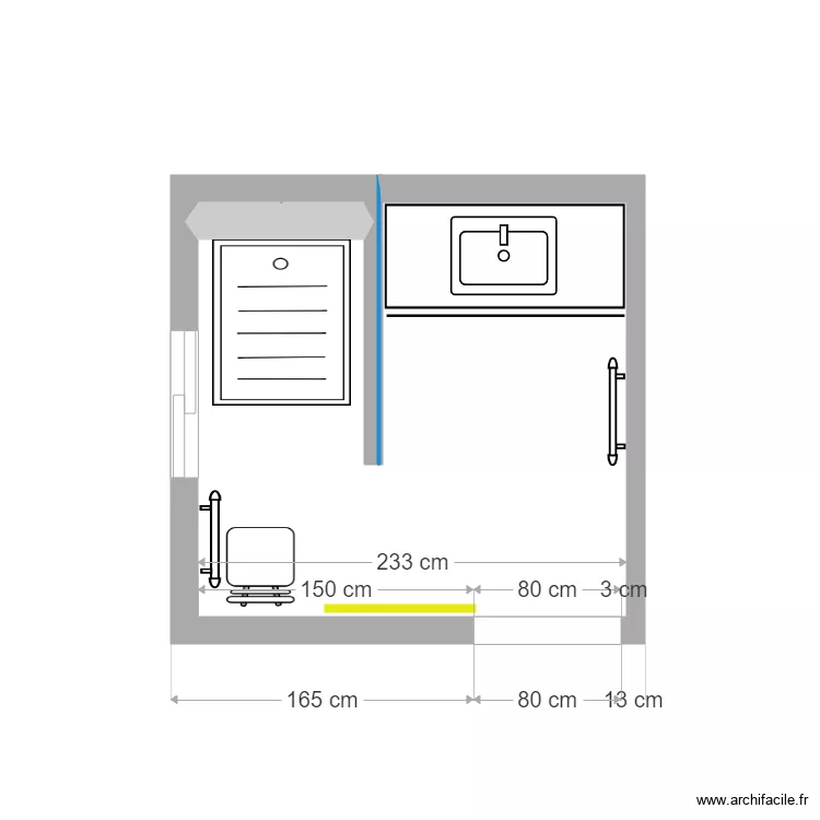 salle debains. Plan de 