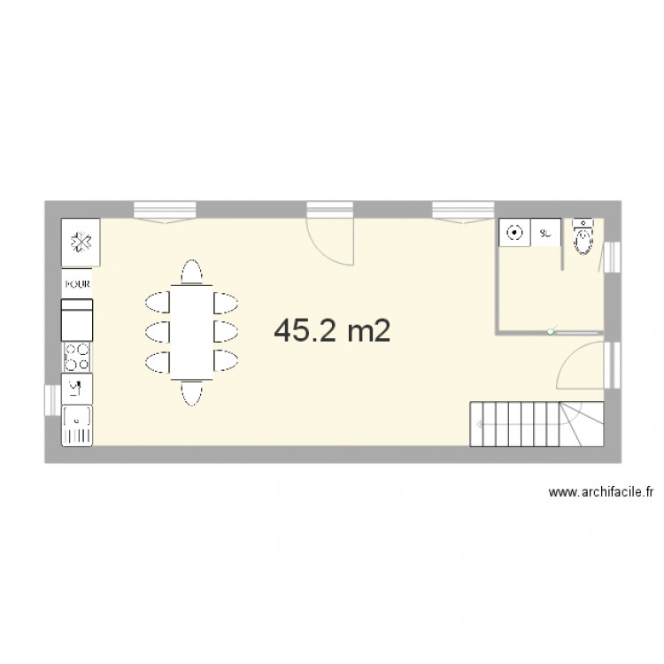 ben ch rdc meublé. Plan de 0 pièce et 0 m2