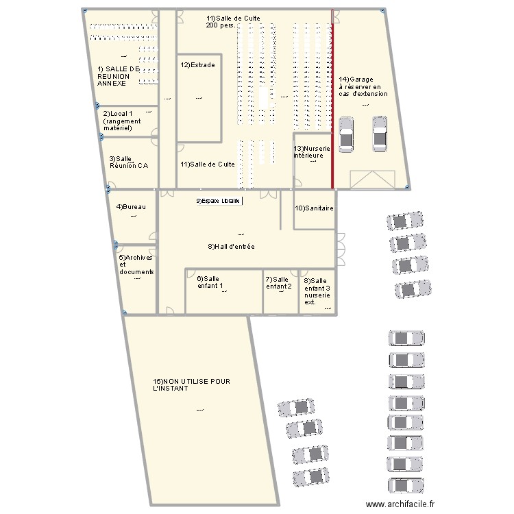 Croquis de demande de modifications. Plan de 0 pièce et 0 m2