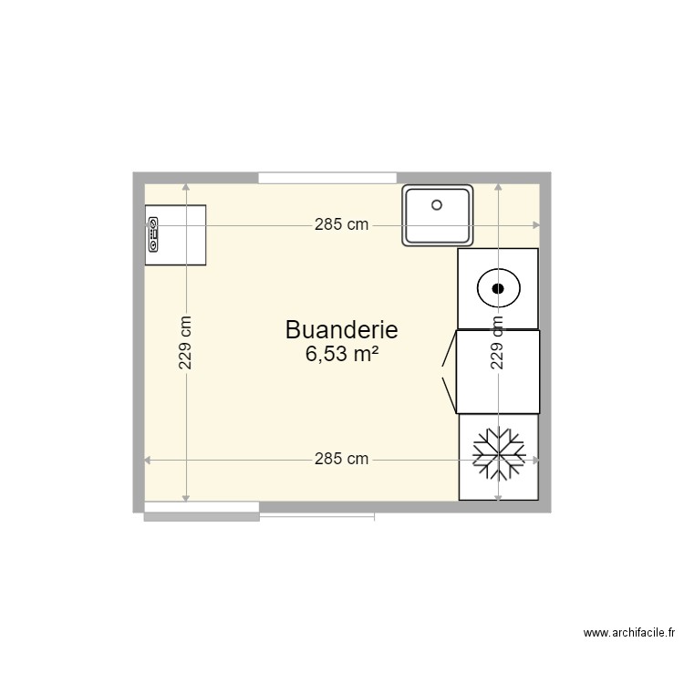 Ana buanderie. Plan de 0 pièce et 0 m2