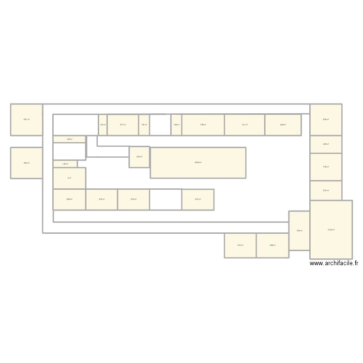 IPS 2 . Plan de 26 pièces et 180 m2