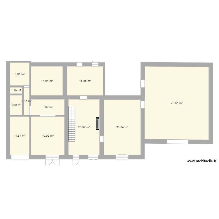 Existant Vaisseliere Rez de chaussé V1. Plan de 0 pièce et 0 m2