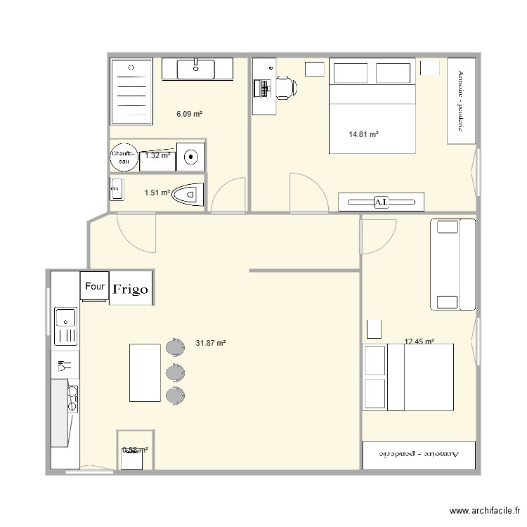 Appartement Beaune projet. Plan de 0 pièce et 0 m2