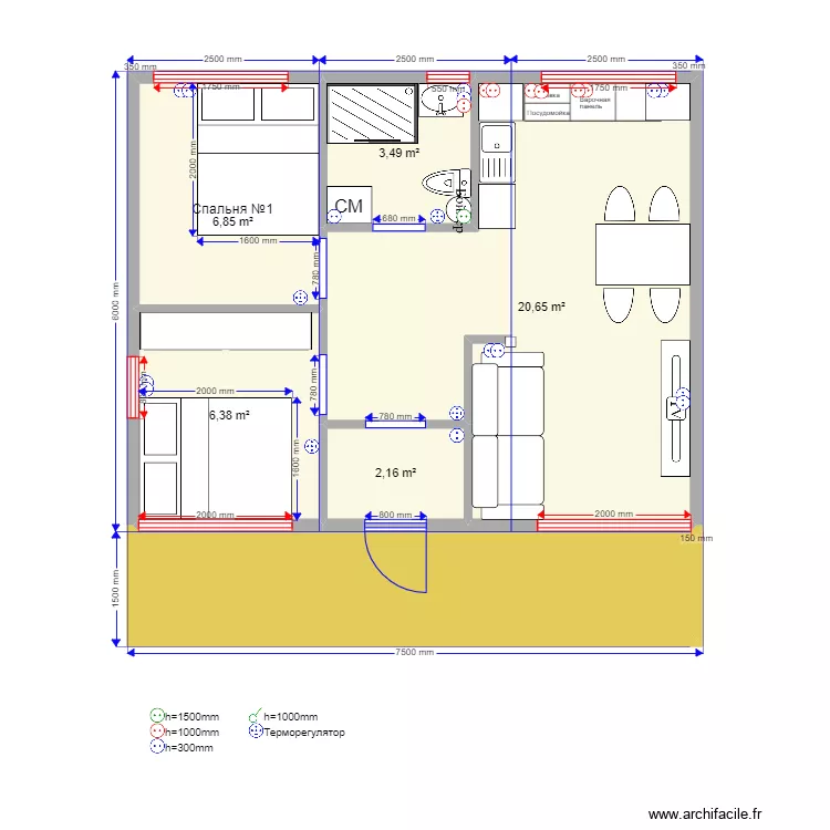 45 8 razbivka. Plan de 