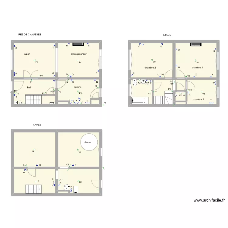 HENRI MAUS 197. Plan de 