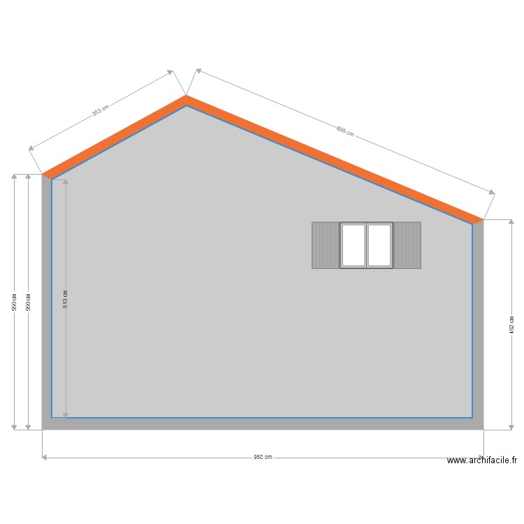 facade nord. Plan de 0 pièce et 0 m2