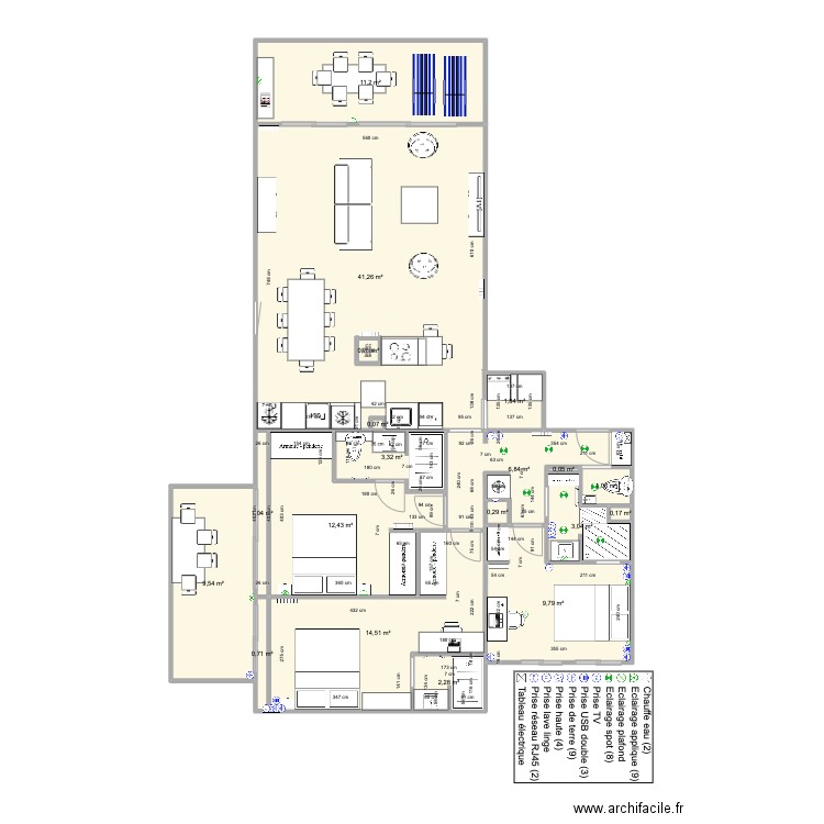 Santa Clara 2 face mer reunion 19/07 V12. Plan de 19 pièces et 120 m2