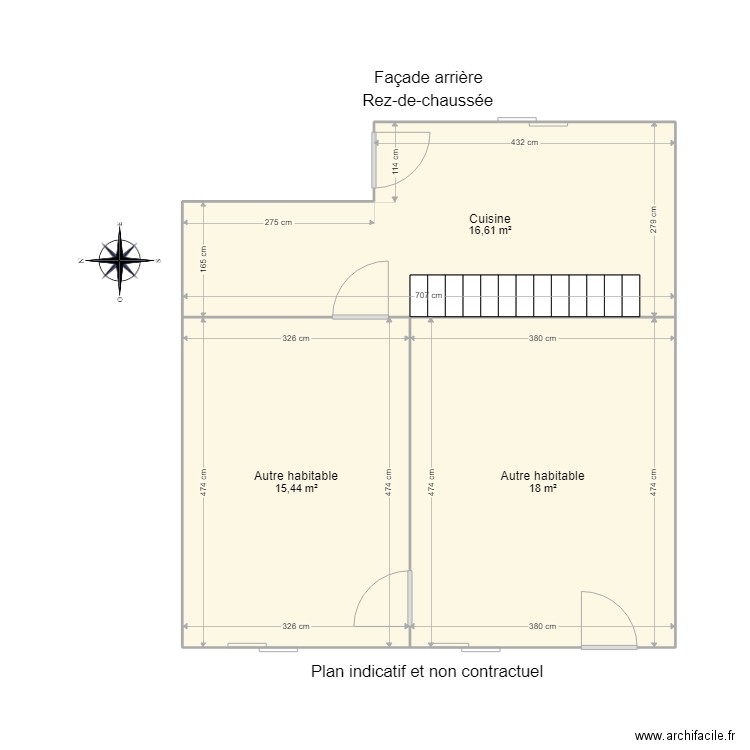 Petigny - Lejeune Anne Rez-de-chaussée lot 3. Plan de 3 pièces et 50 m2