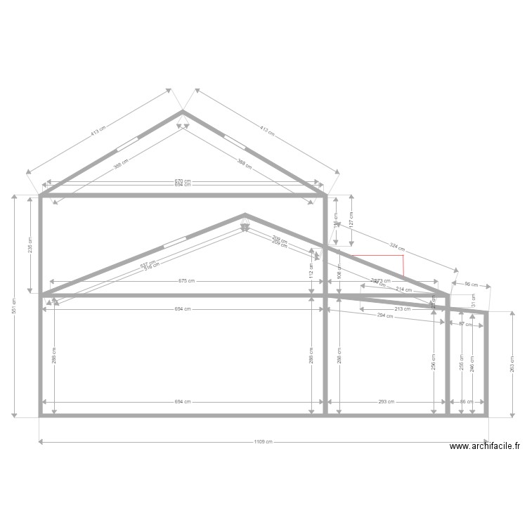 Coupe Cherchefeuilles. Plan de 0 pièce et 0 m2