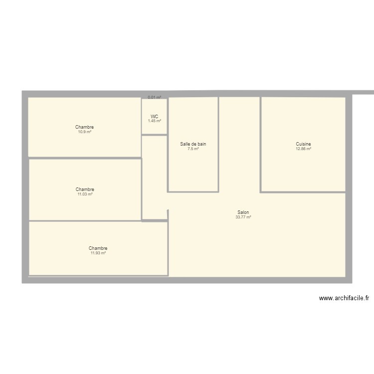 Maison 90m2  3 Chambres. Plan de 0 pièce et 0 m2