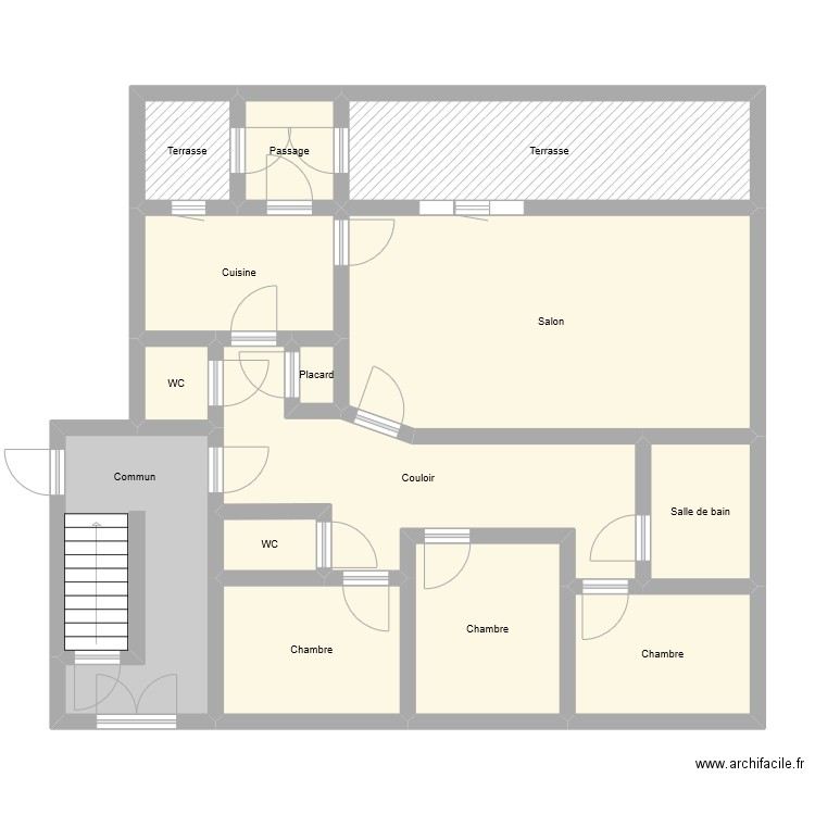 Moulin. Plan de 14 pièces et 105 m2