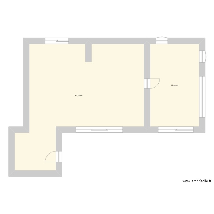 DPE. Plan de 2 pièces et 112 m2