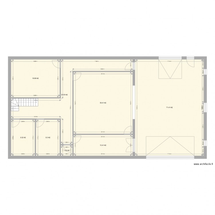 Essai n1 200m carré et ss sol. Plan de 0 pièce et 0 m2