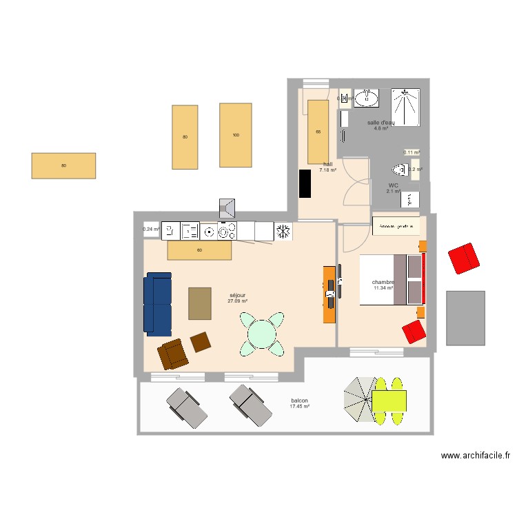 appartement montille 10 12. Plan de 0 pièce et 0 m2