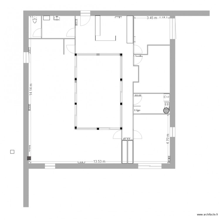 CARRE plan equipements actuels 1sur100. Plan de 0 pièce et 0 m2