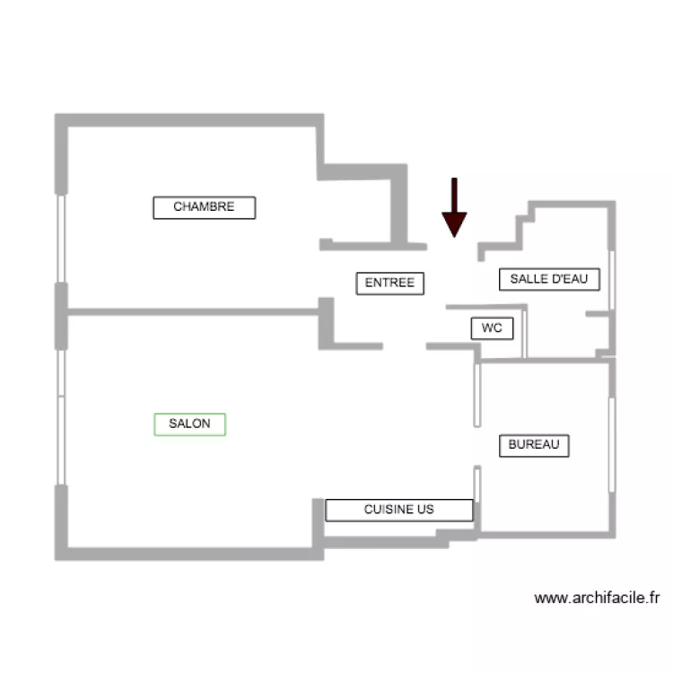 Appart ruisseau avec nom. Plan de 