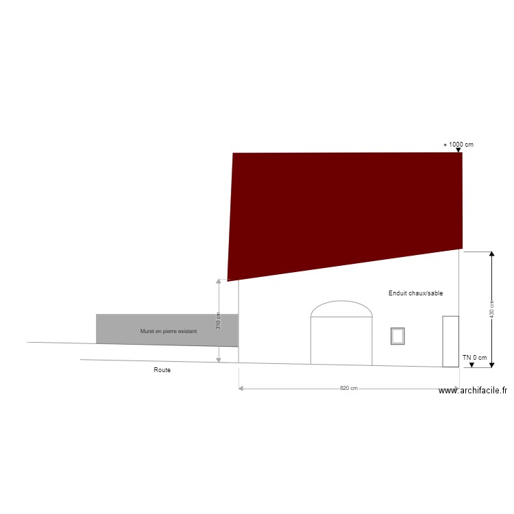 Façade nord ouest avant travaux. Plan de 0 pièce et 0 m2