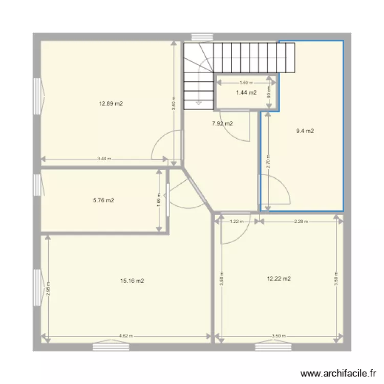 1er &eacute;tage d&eacute;finitif. Plan de 