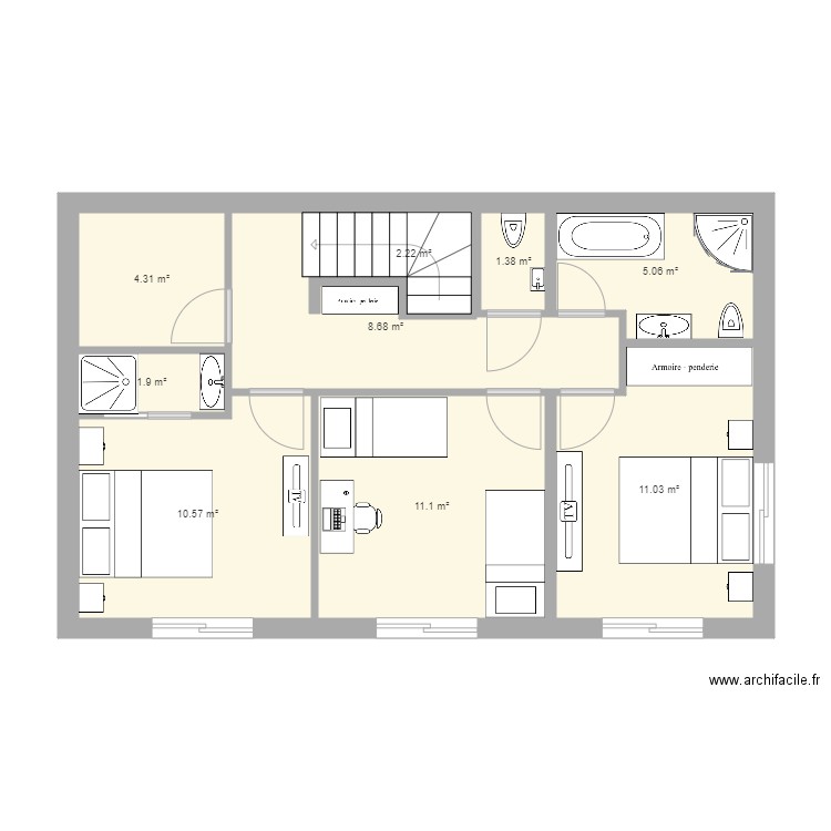 papa etage. Plan de 0 pièce et 0 m2