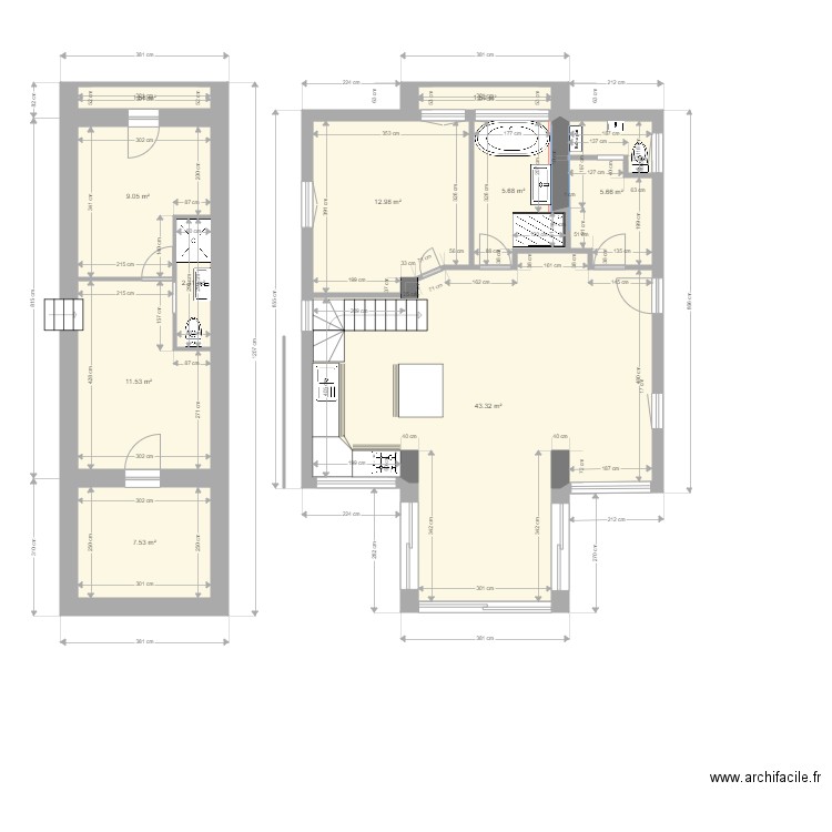 voltaire new 04 no mobilier. Plan de 0 pièce et 0 m2